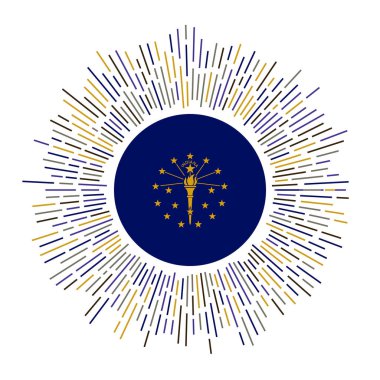 Indiana ABD bayrağını renkli vatozlarla Indiana bayrak taşıyıcısı ile parlak güneş patlaması ile imzaladı