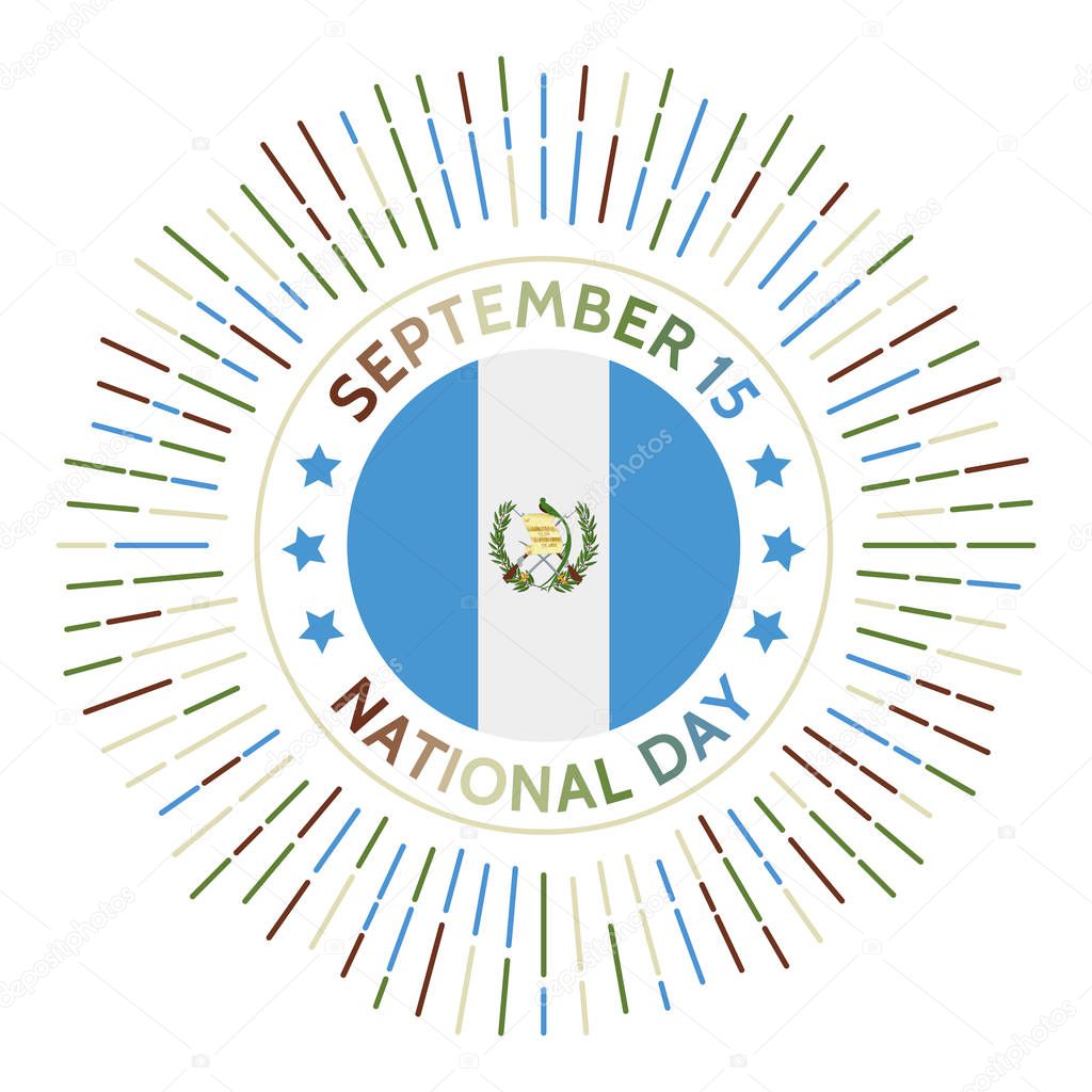 Guatemala national day badge. Independence from Spain in 1821. Celebrated on September 15.