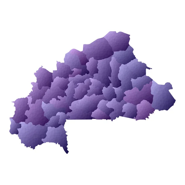 Карта Буркіна Фасо Геометричний Стиль Країни Окреслений Блискучий Фіолетовий Вектор — стоковий вектор