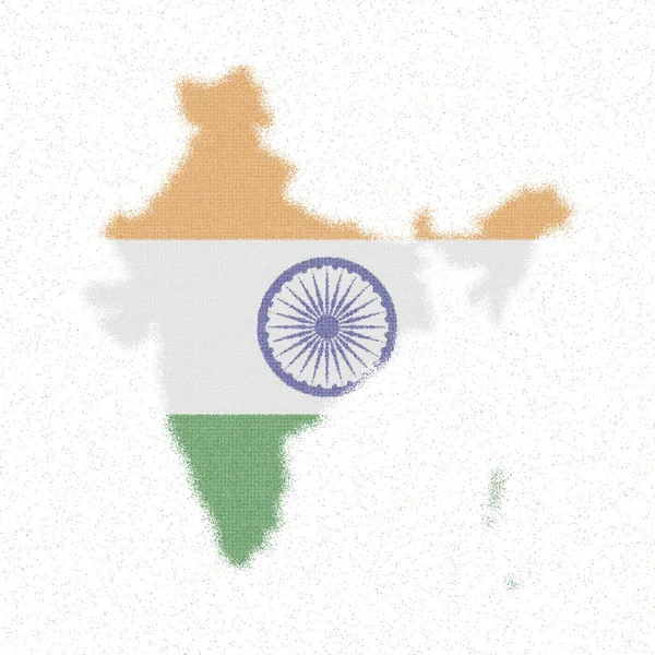 印度地图 带有印度国旗的马赛克风格地图 可选矢量说明 — 图库矢量图片