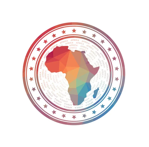 Plana baixo poli selo de África Polygonal África emblema logotipo vetor na moda do continente — Vetor de Stock