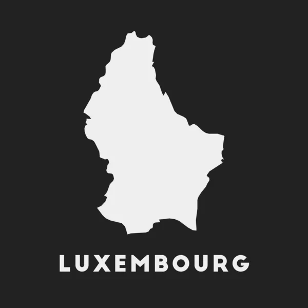 Luxemburg icoon Landkaart op donkere achtergrond Stijlvolle Luxemburgse kaart met landsnaam Vector — Stockvector