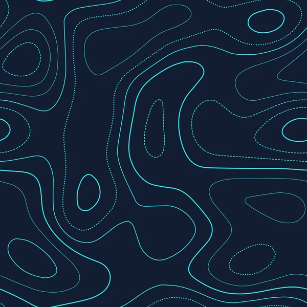 Контурні лінії Чудова топографічна карта Футуристичний безшовний дизайн милий візерунок з плиткою — стоковий вектор