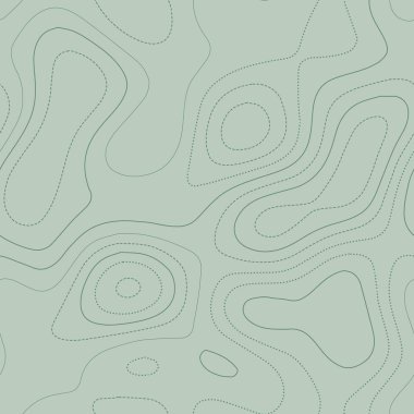 Topografik harita. Yeşil tonlarda takdire şayan topoğrafik harita, kusursuz tasarım, seçkin döşeme kalıpları. Vektör illüstrasyonu.