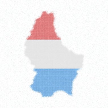 Lüksemburg Mozaik Stili Haritası Lüksemburg Bayrağı Pozitif Vektör İllüstrasyonu