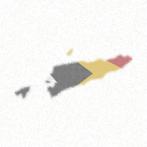 La carte de TimorLeste Carte de style mosaïque avec le drapeau de TimorLeste Curieux vecteur illustration — Image vectorielle
