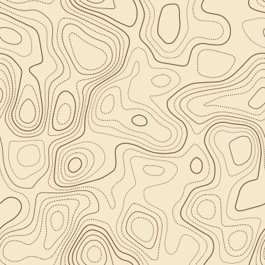 Topografik harita çizgileri. Gerçek topografik harita. Kusursuz tasarım, olağanüstü fayanslı izolin deseni. Vektör illüstrasyonu.