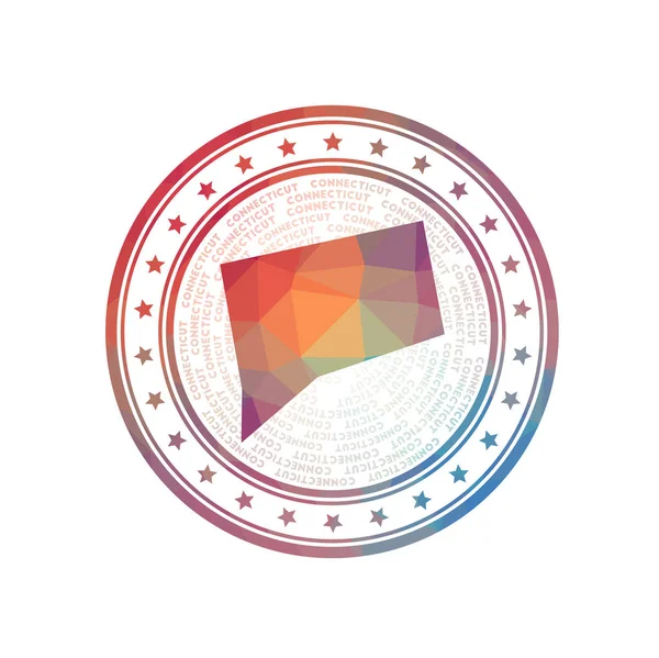 Плоская Низкая Марка Коннектикута Значок Полигонального Коннектикута Модный Векторный Логотип — стоковый вектор