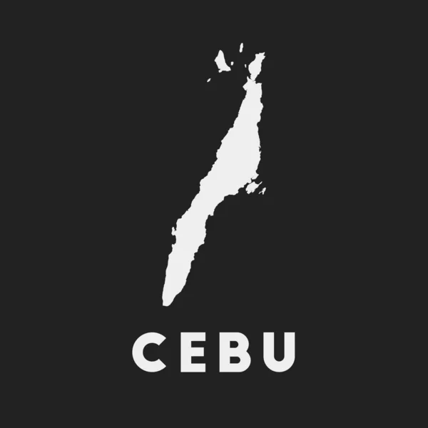 Cebu Icon Island Map Dark Background Stylish Cebu Map Island — 스톡 벡터