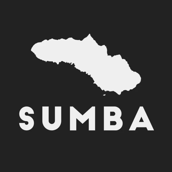 Icono Sumba Mapa Isla Sobre Fondo Oscuro Elegante Mapa Sumba — Vector de stock