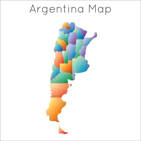 Mapa de baixa Poly da Argentina Mapa de mosaico poligonal geométrico da Argentina — Vetor de Stock