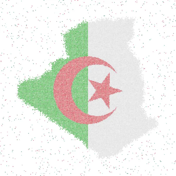 Карта Алжирской мозаики с изображением вектора флага Алжира — стоковый вектор
