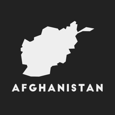 Afganistan 'ın karanlık arkaplan üzerindeki simge ülke haritası Ülke adı Vektör olan Afganistan haritası