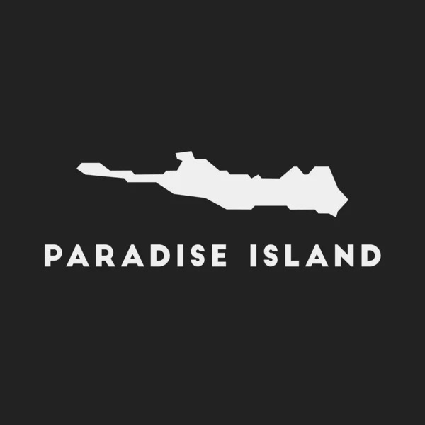 Paradise Island icono mapa de la isla sobre fondo oscuro Elegante mapa de Paradise Island con nombre de isla — Vector de stock