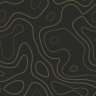 Contour hatları. Takdire şayan topoğrafya haritası. Kusursuz tasarım. Müthiş fayanslı izolinler desen, vektör illüstrasyonu.