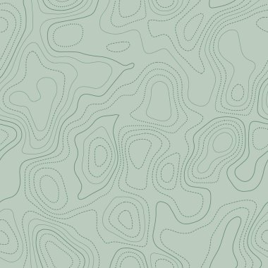 Topografik harita arkaplanı. Yeşil tonlarda gerçek topografik harita, kusursuz tasarım, hassas döşeme deseni. Vektör illüstrasyonu.