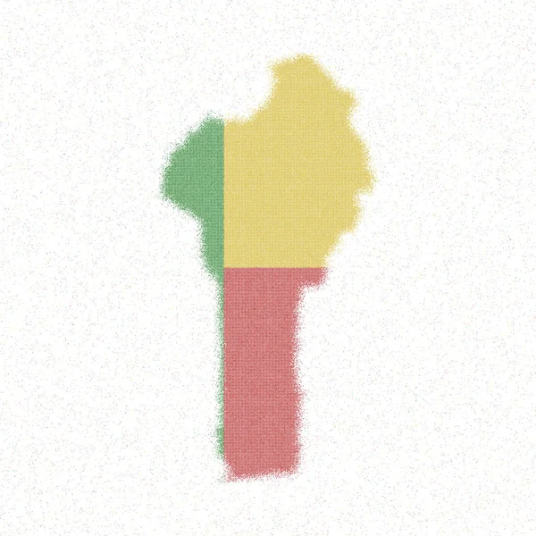 Mapa Beninu Mapa Stylu Mozaiki Flagą Beninu Piękny Wektor Ilustracji — Wektor stockowy