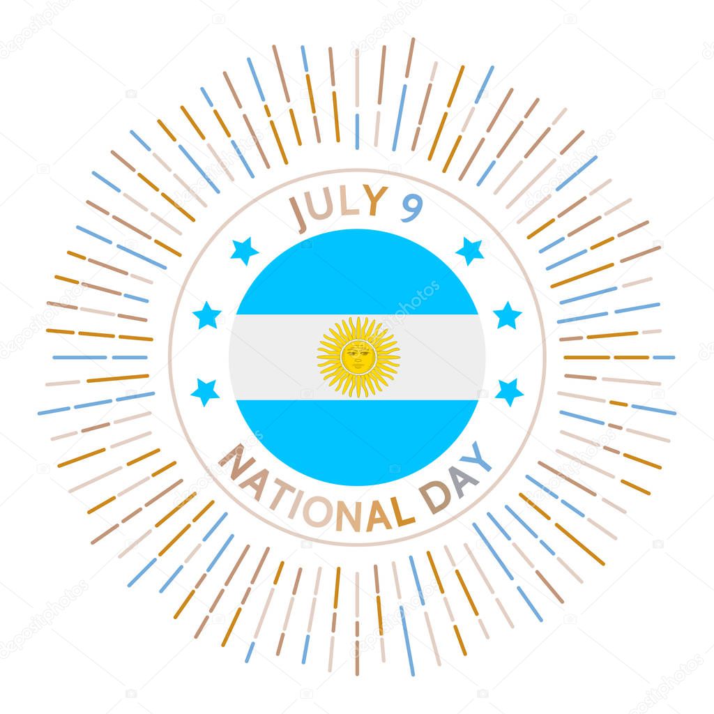 Argentina national day badge. Independence declared from the Spanish Empire in 1816. Celebrated on July 9.