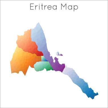 Eritre Eritre geometrik çokgen mozaik haritasının düşük Poli haritası