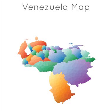 Venezuela 'nın düşük Poli haritası Venezuela geometrik çokgen mozaik biçim haritası