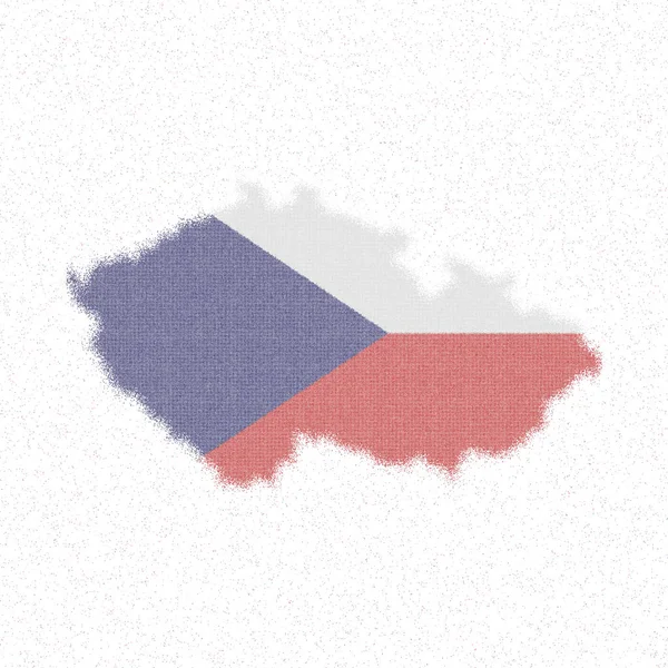 Çek Cumhuriyeti Haritası Çek Cumhuriyeti Bayrağıyla Mozaik Stil Haritası Duygusal — Stok Vektör