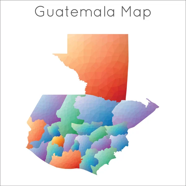 Low Poly kaart van Guatemala Guatemala geometrische polygonale mozaïek stijl kaart — Stockvector