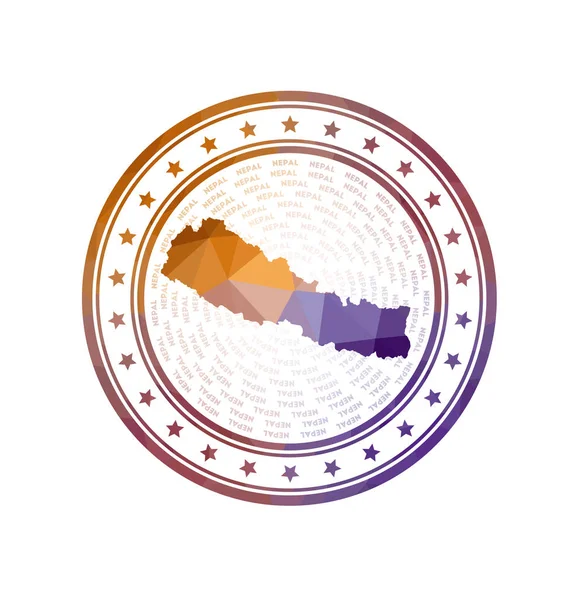 Плоская низкопольная марка Непала Полигональный знак Непала Модный векторный логотип страны — стоковый вектор