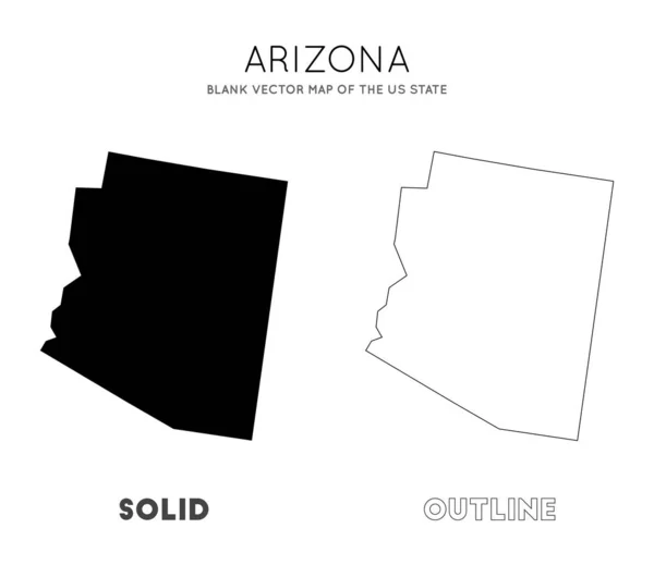 Arizona map leere Vektorkarte der US-Staatsgrenzen arizona für Ihren Infografik-Vektor — Stockvektor