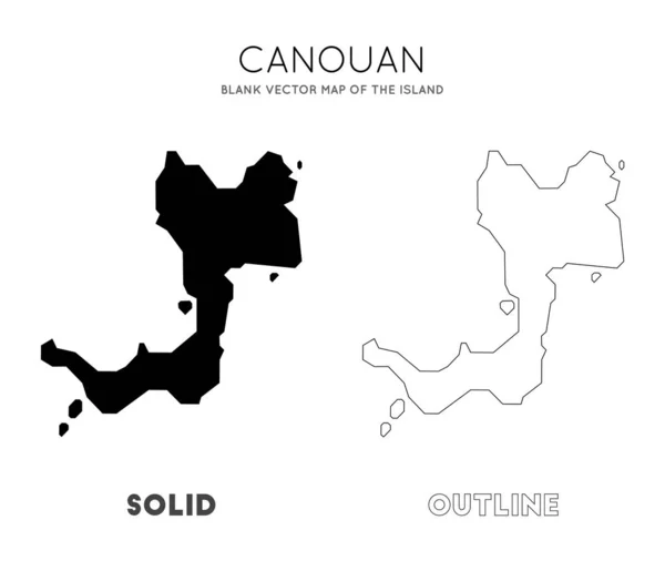 Mapa de Canouan Mapa vectorial en blanco de las fronteras insulares de Canouan para su vector de infografía — Vector de stock