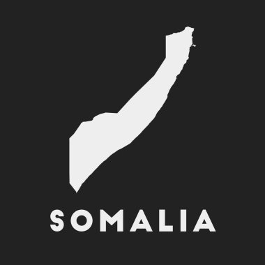 Koyu arkaplan üzerinde Somali simgesi Ülke haritası Ülke adı Vektör olan stil Somali haritası