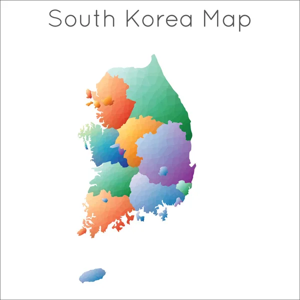 Low Poly kaart van Zuid-Korea Zuid-Korea geometrische polygonale mozaïek stijl kaart — Stockvector