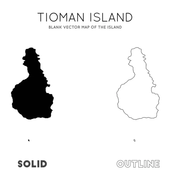 Mapa de la isla de Tioman Mapa vectorial en blanco de las fronteras de la isla de Tioman para su infografía — Vector de stock