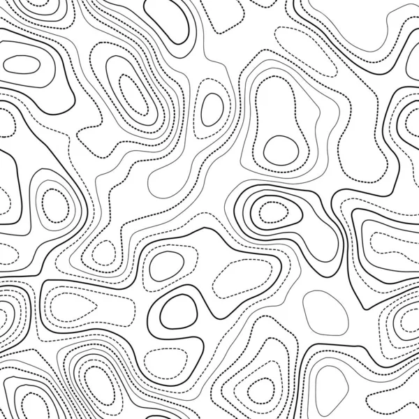 Mapa topográfico Mapa topográfico real Diseño inconsútil en blanco y negro aislamientos de azulejos divinos — Vector de stock