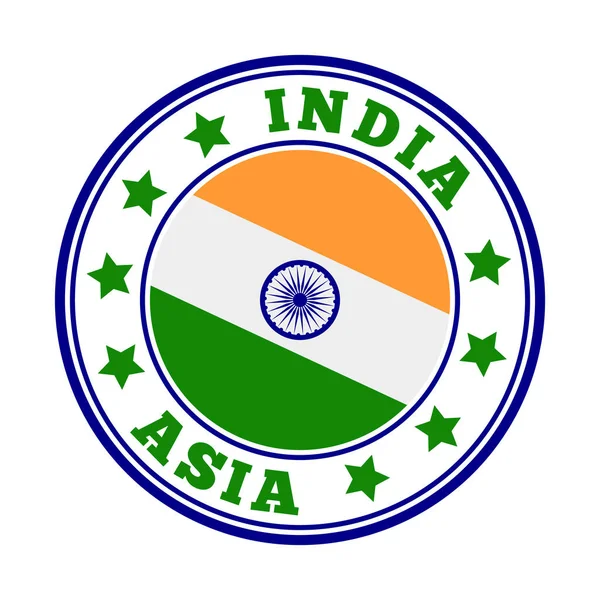 India sign Round country logo with flag of India Vector illustration — 스톡 벡터