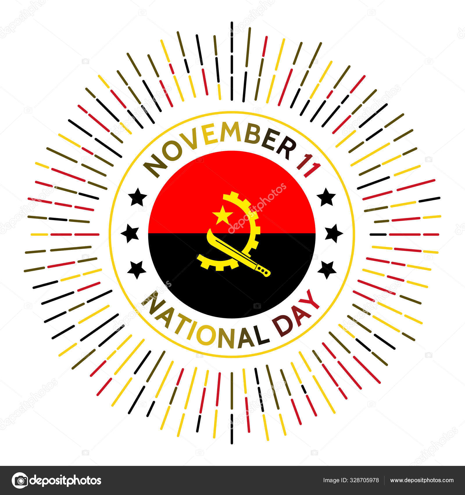 Angola national day badge Independence from Portugal in 1975