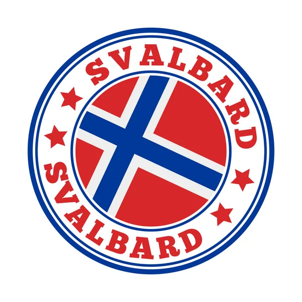 Svalbard sign Round country logo with flag of Svalbard Vector illustration — Stock Vector