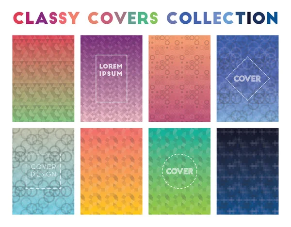 Classy Covers Kolekcja Rzeczywiste geometryczne wzory Wspaniała ilustracja wektor — Wektor stockowy