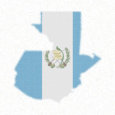 Guatemala haritası. Guatemala bayrağıyla mozaik tarzı harita. Hayali vektör illüstrasyonu.