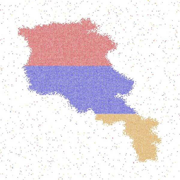 Mapa Armenii Mapa Stylu Mozaiki Flagą Armenii Ilustracja Wektora — Wektor stockowy