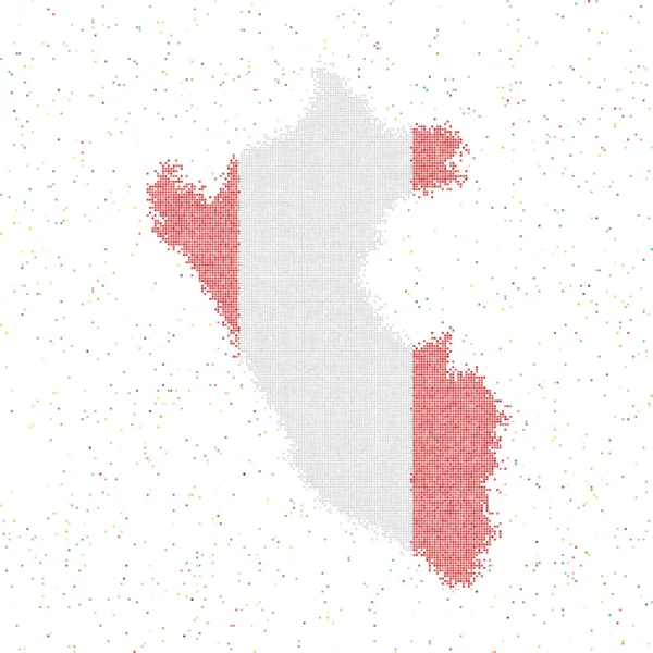 Carte Pérou Carte Style Mosaïque Avec Drapeau Pérou Illustration Vectorielle — Image vectorielle