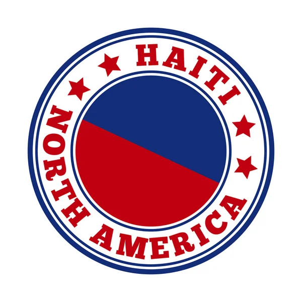Znamení Haiti Logo Kulaté Země Vlajkou Haiti Vektorová Ilustrace — Stockový vektor