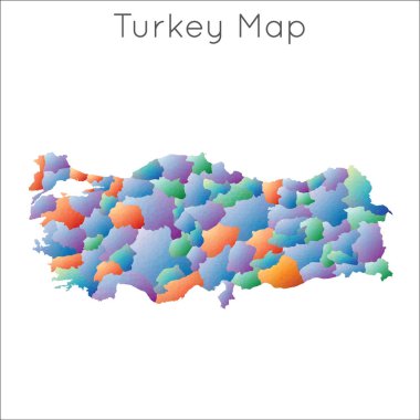 Türkiye 'nin Düşük Yalan Makinesi haritası. Türkiye geometrik çokgen, mozaik biçim haritası.