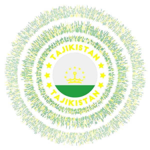 Símbolo Tayikistán Bandera Radiante País Con Rayos Colores Brillante Explosión — Archivo Imágenes Vectoriales