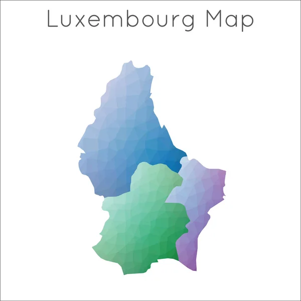 Lage Polykaart Van Luxemburg Luxemburg Geometrische Polygonale Mozaïek Stijl Kaart — Stockvector