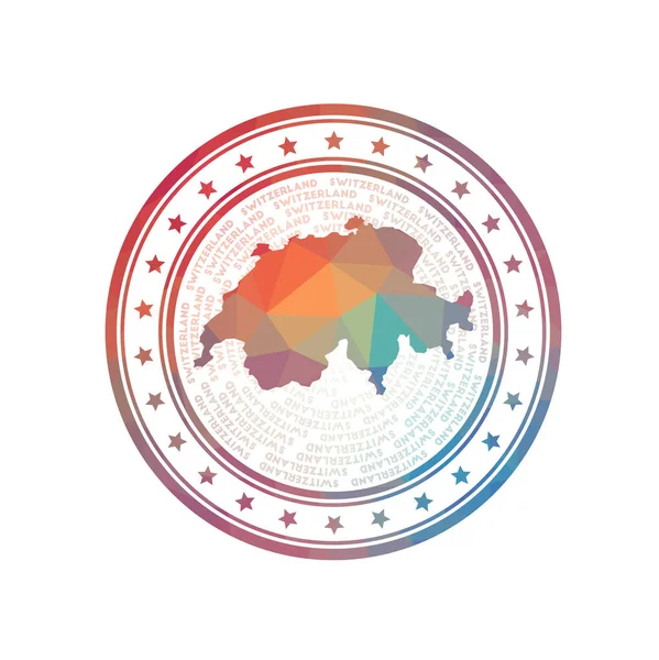 Плоская Низкопольная Марка Швейцарии Многоугольный Значок Швейцарии Модный Векторный Логотип — стоковый вектор