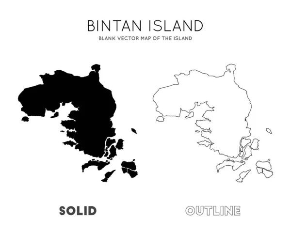 Mappa dell'isola di Bintan Mappa vettoriale vuota dei confini dell'isola di Bintan per la tua infografica — Vettoriale Stock