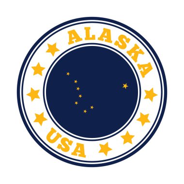Alaska işareti. Alaska Vektör illüstrasyonlu eyalet logosu.