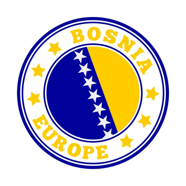 Bosnië teken Rond landlogo met vlag van Bosnië Vector illustratie — Stockvector