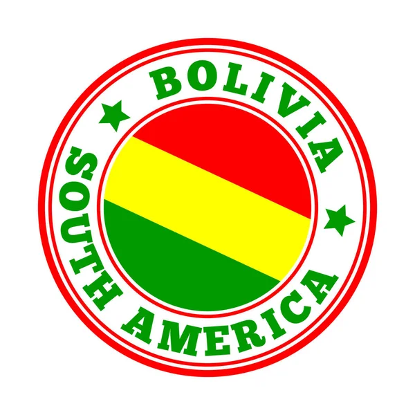 Bolivia bordje Rond landlogo met vlag van Bolivia Vector illustratie — Stockvector