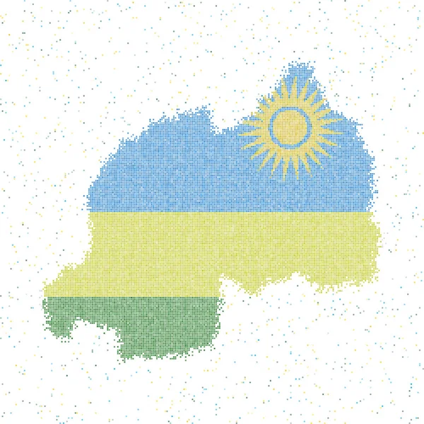 Mapa da Ruanda Mapa do estilo mosaico com bandeira de Ruanda ilustração do vetor —  Vetores de Stock